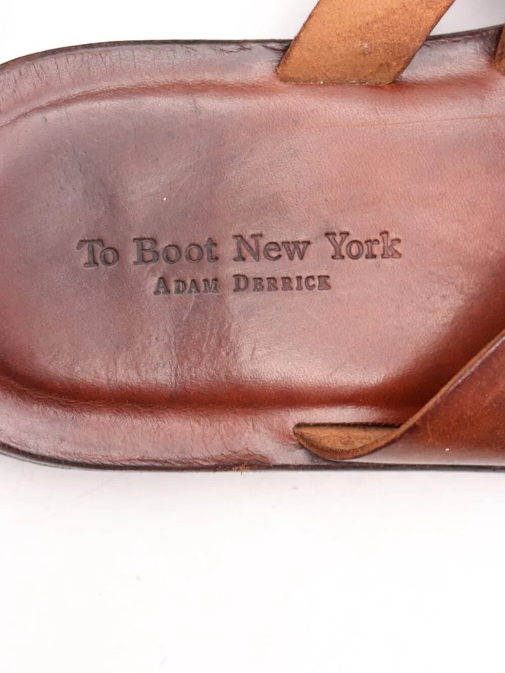 To Boot New York Sandals Men's Size 9 Brown Leather Slide Fisherman Italy